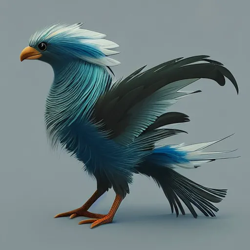 Prompt: feathery bird pokemon:: by beeple and James Gilleard and Justin Gerard :: ornate, dynamic, particulate, intricate, elegant, highly detailed, centered, artstation, smooth, sharp focus, photoreal octane render, 3d