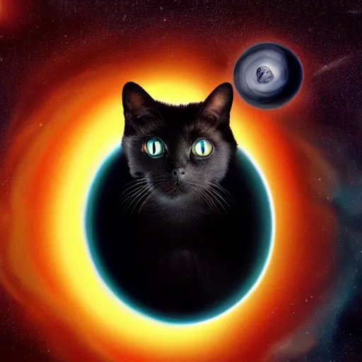 Prompt: black hole cat