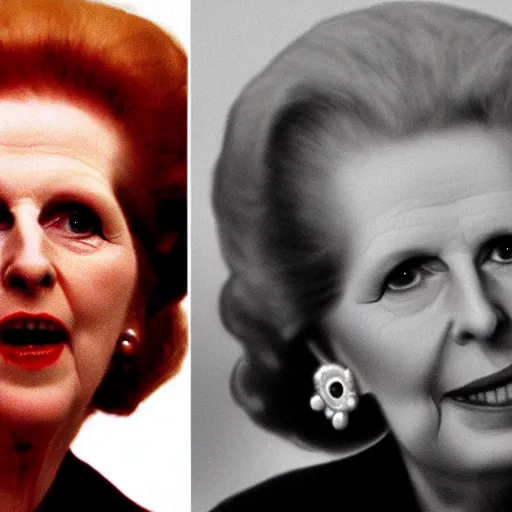 Prompt: margaret thatcher in hell