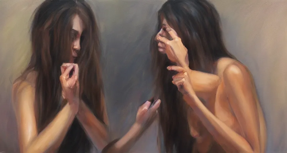 Prompt: the two complementary forces that make up all aspects and phenomena of life, by Emilia Wilk