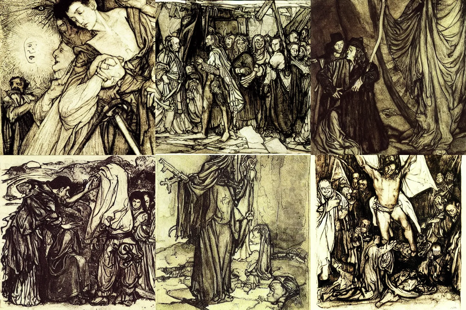Prompt: surely some revelaton is at hand, surely the second coming is at hand. painting by diego velazquez and arthur rackham.