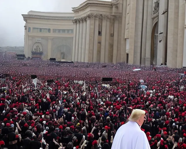 Image similar to donald trump was elected yesterday as the new pope of the catholic church dslr photo