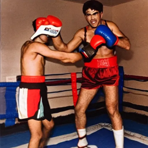 Image similar to chiquito de la calzada wearing a boxing costume