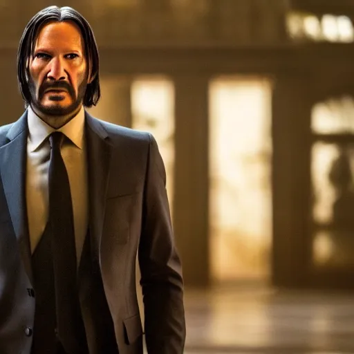 Image similar to Kermit the frog as John wick in John wick 4k hd movie still