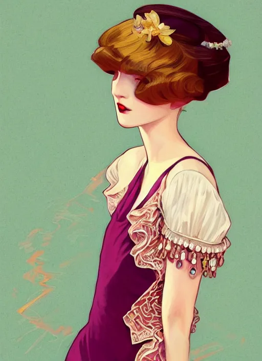 Prompt: a beautiful girl in 1920's fashion dancing the Charleston, living room background, intricate, highly detailed, digital painting, artstation, official media, anime key visual, concept art, rich vivid colors, ambient lighting, sharp focus, illustration, art by Artgerm, Makoto Shinkai, Ilya Kuvshinov, Lois Van Baarle, and Rossdraws