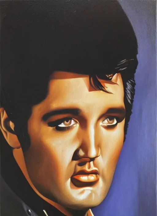 Image similar to oil painting of elvis presley by caravaggio