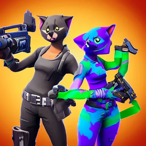 Prompt: fortnite kitten skin