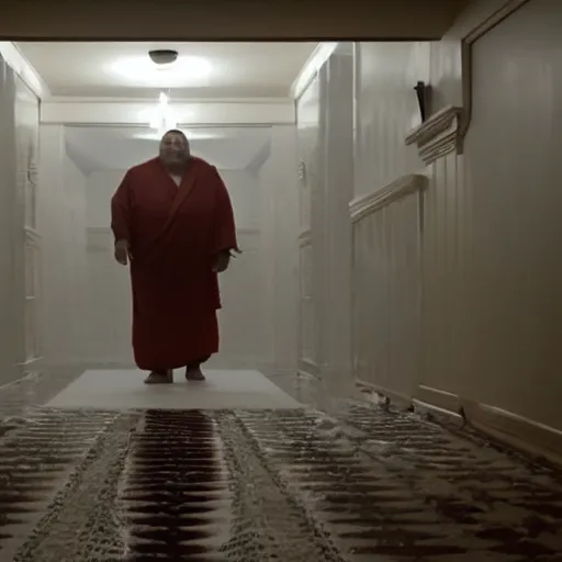 Image similar to A still of Budai in The Shining