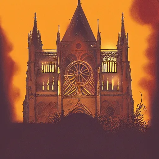 Image similar to “minions laughing as the Notre dame burns behind them, 4k, digital art, award winning”