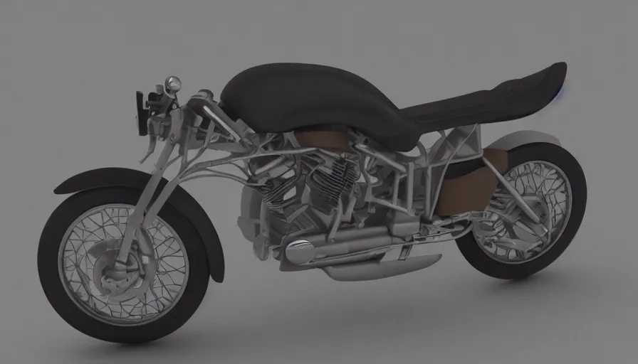 Image similar to A 3D rendered Motorcycle