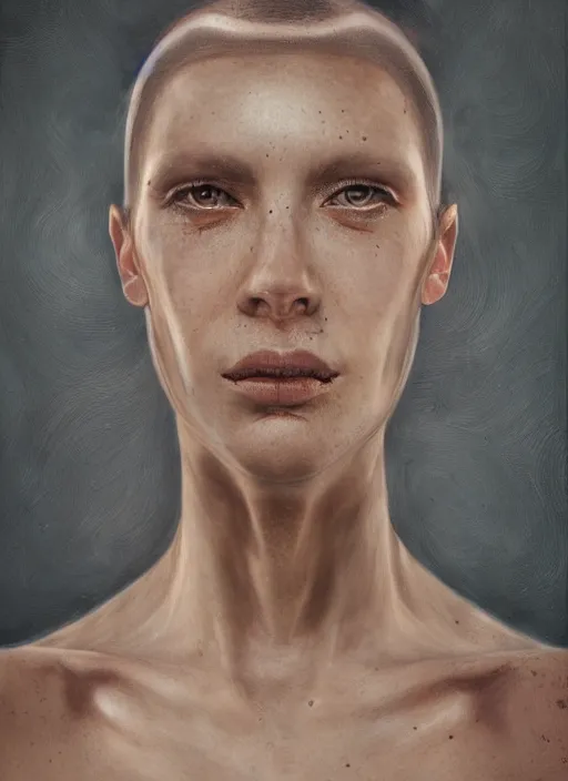Image similar to a portrait of a cyborg by agostino arrivanene