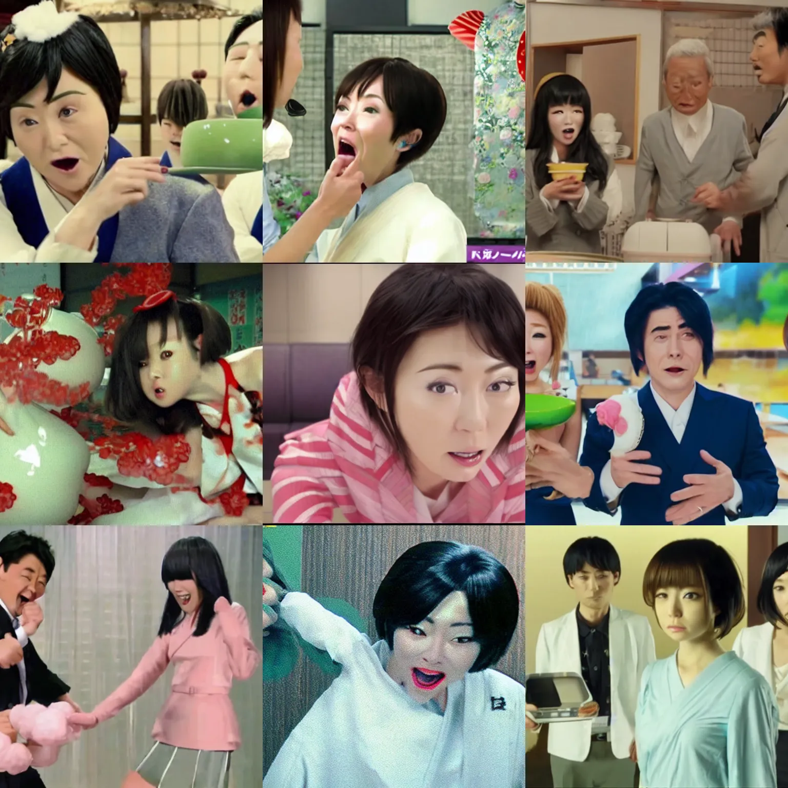 Prompt: still of the strangest japanese tv commercial