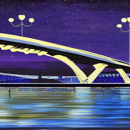 Image similar to night scene future bridge by arai yoshimune