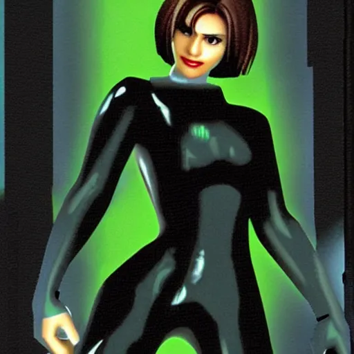 Prompt: joanna dark, perfect dark, 2 0 0 0, nintendo 6 4