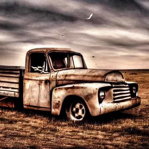 Image similar to the skeleton of a truck, photography,