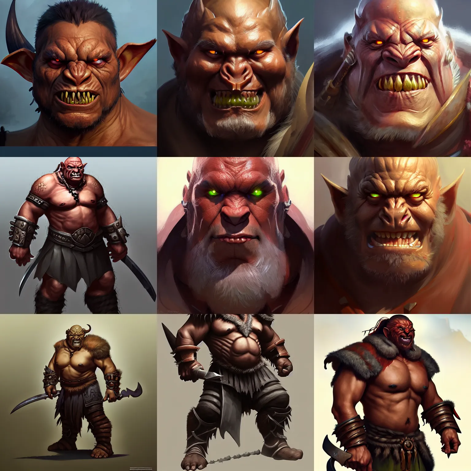 Prompt: character concept art of an orc warrior | | distinct - fine, key visual, realistic shaded perfect face, fine details by stanley artgerm lau, wlop, rossdraws, james jean, andrei riabovitchev, marc simonetti, sakimichan, and jakub rebelka, trending on artstation