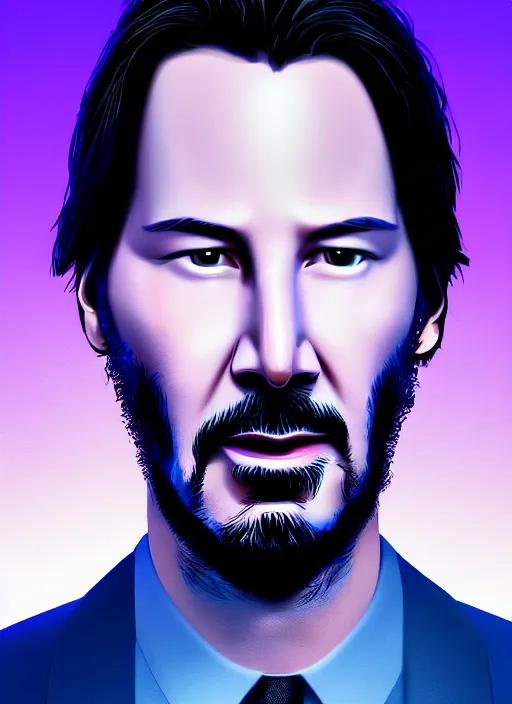 Prompt: Portrait of Keanu Reeves doing karaoke, symmetrical face, intricate, face, elegant, light purple mist, blue backlight, highly detailed, dramatic lighting, sharp focus, trending on artstation, artstationHD, artstationHQ, unreal engine, 4k, 8k