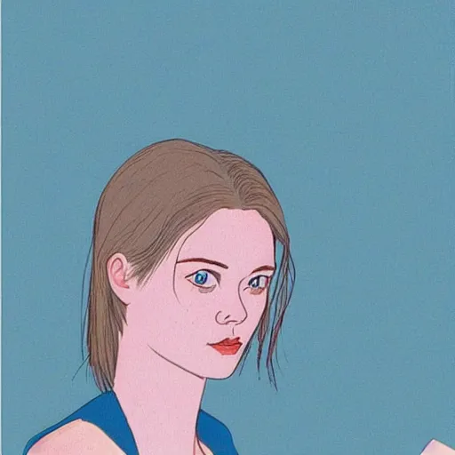 Image similar to “ elle fanning retro minimalist portrait by jean giraud, moebius starwatcher comic, sharp, smooth face, 8 k ”