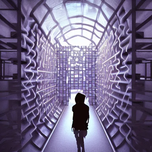 Prompt: the grand entrance to the endless maze, art by kotaro chiba, volumetric lighting, high contrast