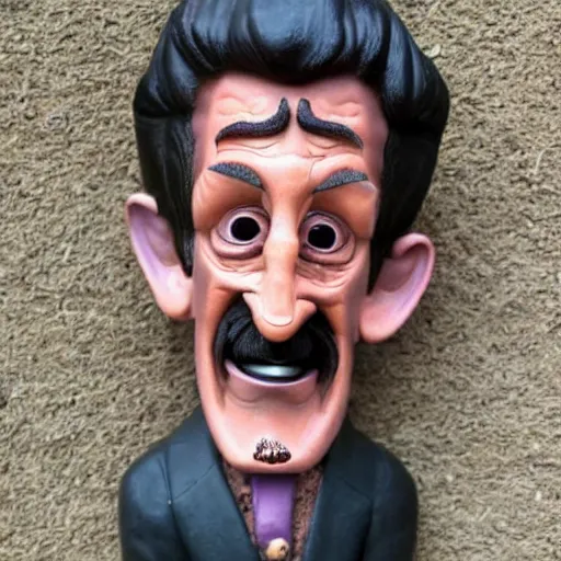 Image similar to creepy little Barry Chuckle idol, ritual item, creator unknown