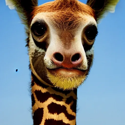 Image similar to sloth giraffe hybrid, bold natural colors, national geographic photography, masterpiece, full shot