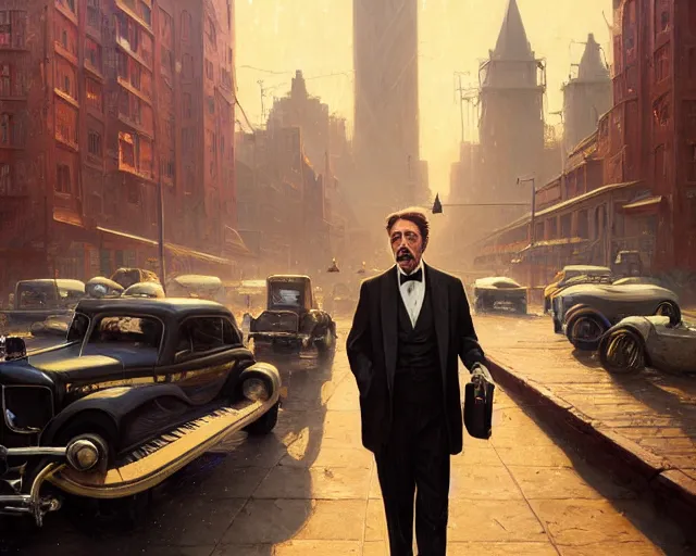 Prompt: highly detailed portrait of al pacino, in boardwalk empire, stephen bliss, unreal engine, fantasy art by greg rutkowski, loish, rhads, ferdinand knab, makoto shinkai and lois van baarle, ilya kuvshinov, rossdraws, tom bagshaw, global illumination, radiant light, detailed and intricate environment