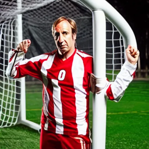 Image similar to photo of Saul Goodman as a soccer player