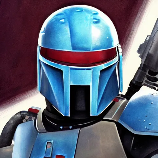 Prompt: masterpiece very detailed artwork of Jango Fett, sci fi, artstation, digital art