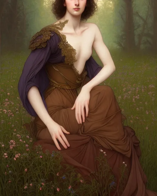 Image similar to symmetry portrait of welsh brunette fully clothed princess in young man's clothes, short hair, renaissance, forest background, intricate, elegant, highly detailed, digital painting, artstation, concept art, smooth, sharp focus, illustration, art by artgerm and greg rutkowski and fra angelico and alphons mucha