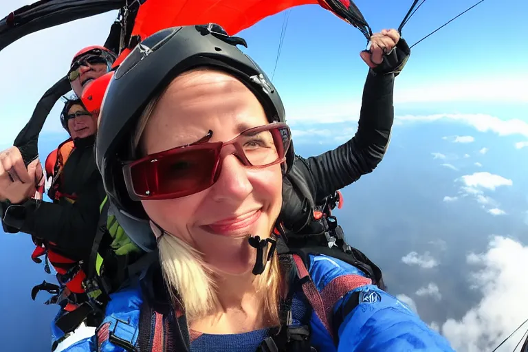 Image similar to Cinematography selfie gopro shot of a woman in a paraglide in Tenerife over the clouds a by Emmanuel Lubezky. Teide. Mar de nubes. Aerial