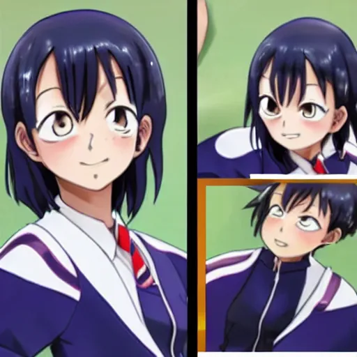 Image similar to realistic school portrait photo of jirou from my hero academia as a real person