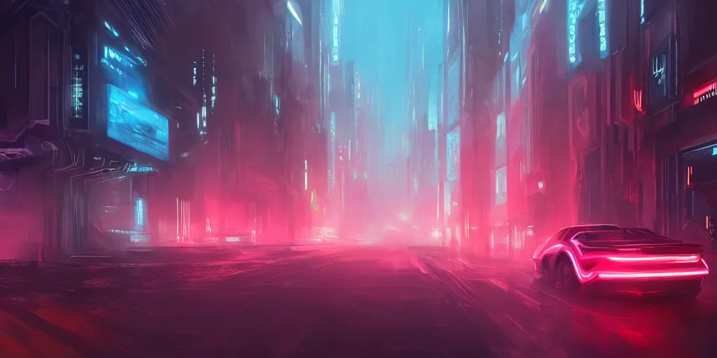 Prompt: warp speed concept art blade runner 2049 tron neon night alleyway diffusion clouds mist New York cityscape helium 44-2 artstation digital abstract!!!!!!! art 8k