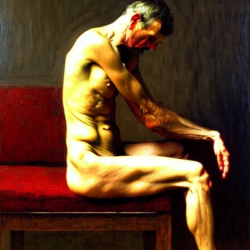 Prompt: ethos of ego. mythos of id. by thomas eakins, hyperrealistic photorealism acrylic on canvas