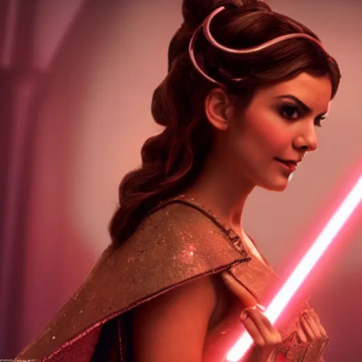 Image similar to victoria justice as princess padme in star wars episode 3, 8 k resolution, cinematic lighting, anatomically correct