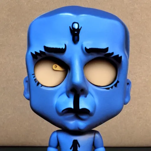Prompt: 👍 blue pablo picasso stop motion vinyl action figure, plastic, toy, butcher billy style