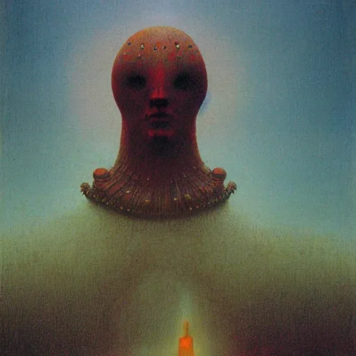 Prompt: martian warrior by Beksinski