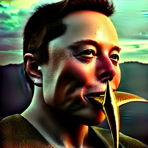 Prompt: elon musk with very long pair of golden tusks growing out of his cheeks 8 k ultra realistic, award winning, unreal engine 5, masterpiece, atmosphere glow, hyperrealistic, focused, extreme details, cinematic