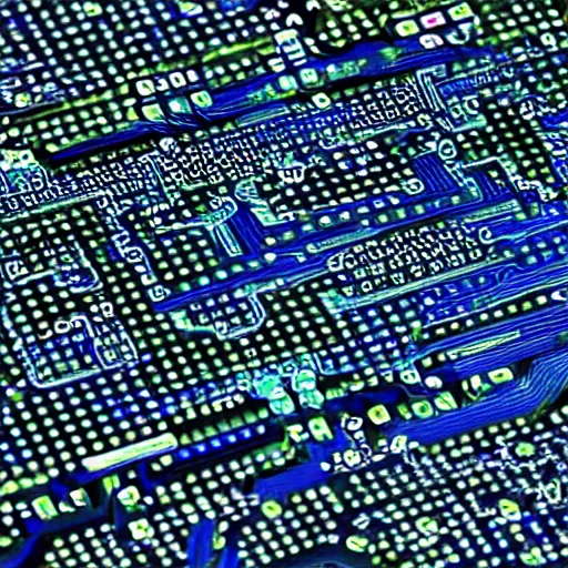 Image similar to polarized light photomicrograph of cutting edge biocybernetic circuit interface