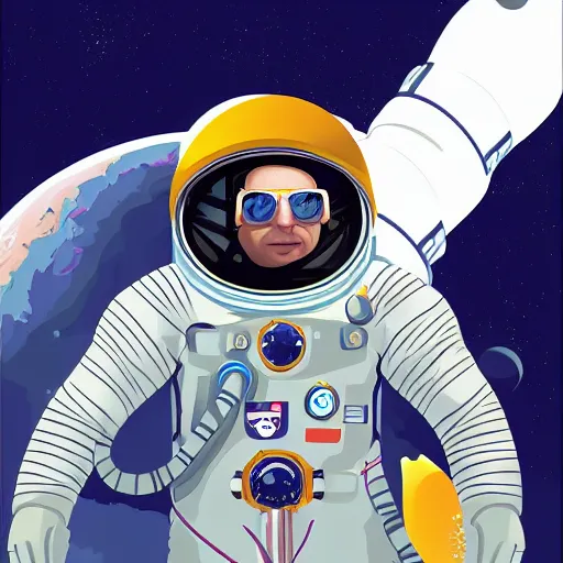 Prompt: a detective cosmonaut, digital art