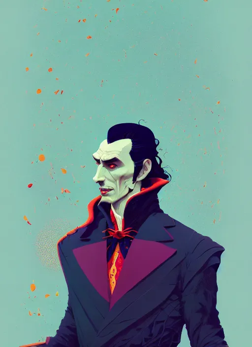 Prompt: portrait of dracula, artstation winner by victo ngai, kilian eng and by jake parker, by conrad roset, swirly vibrant color lines, winning award masterpiece, fantastically gaudy, aesthetic octane render, 8 k hd resolution