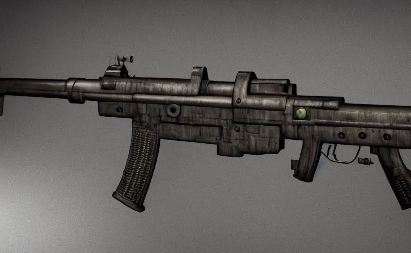 Image similar to submachine gun, design concept art, gritty, studio lighting, 3d render, octane render