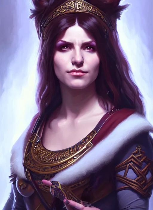 Image similar to a _ fantasy _ style _ portrait _ painting _ of female charismatic bard, rpg dnd oil _ painting _ unreal _ 5 _ daz. _ rpg _ portrait _ extremely _ detailed _ artgerm _ greg _ rutkowski _ greg