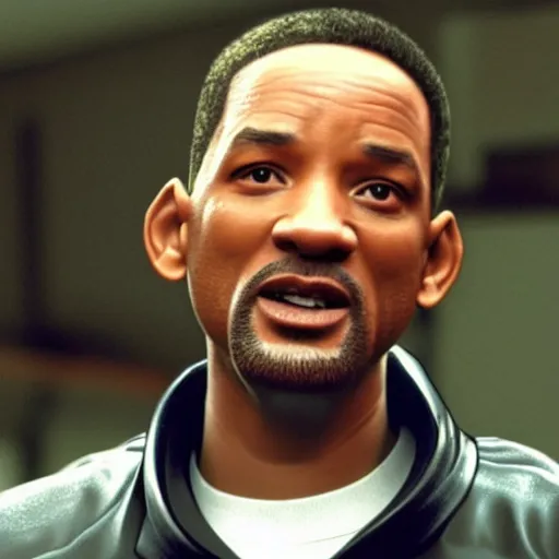 Image similar to A still of Will Smith as Niko Bellic (2008), photo, 35mm, sharpen filter