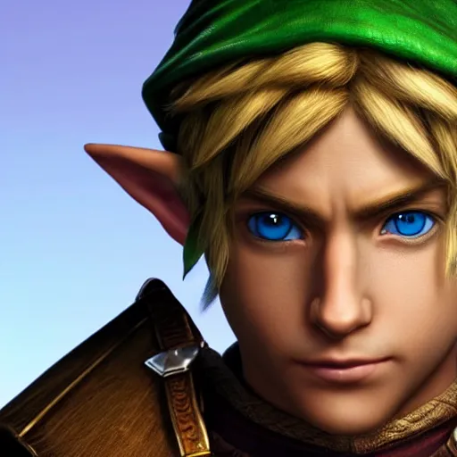 Image similar to stunning award winning hyperrealistic hdr 8 k highly detailed portrait photo of link ( the legend of zelda ) as a real human