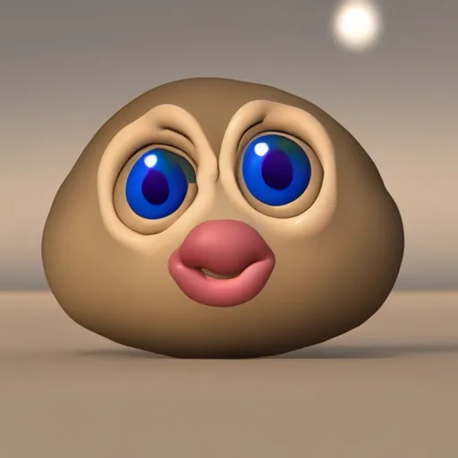 Image similar to 3 d rendered potato with adorable face