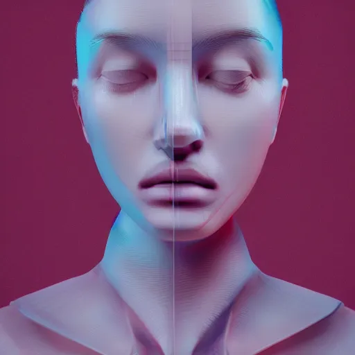 Image similar to abstract 3d female portrait by james jean and Jason Chan, redering, redshift, octane