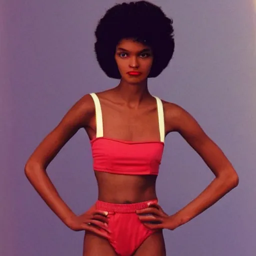 Image similar to aesthetic photo of a beautiful 1 9 8 7 black young female model, trending on pinterest