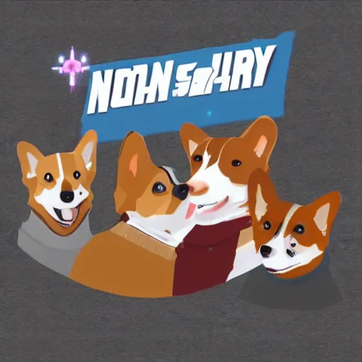 Image similar to Corgis in no man's sky in video game style