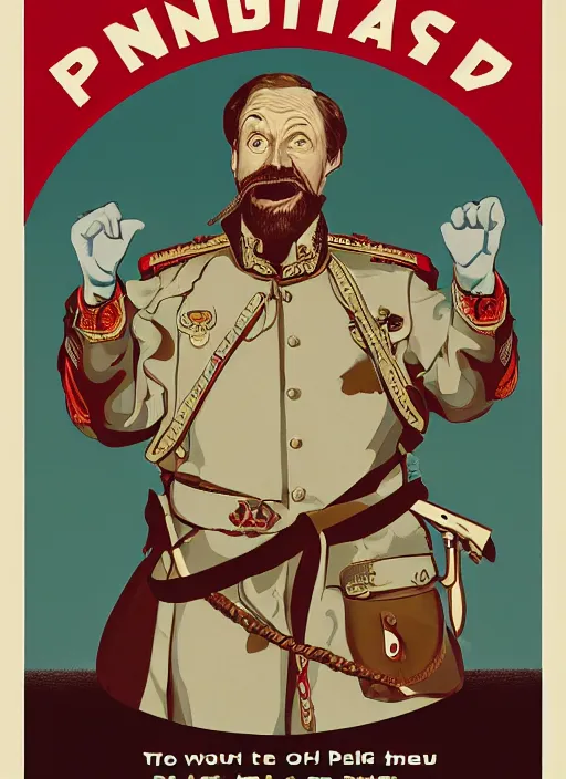 Image similar to propaganda poster lindybeige as king of england, 8 k, trending on artstation