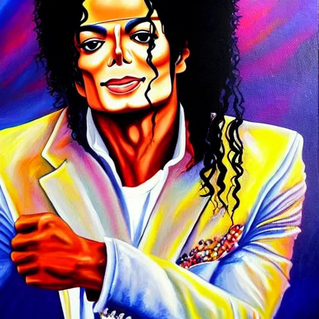 Image similar to a beautiful painting michael jackson, by alberto mielgo movie jibaro